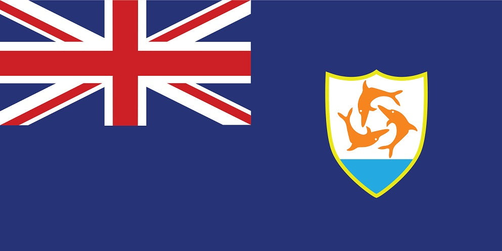 Autocollant drapeau d'Anguilla 5-60cm Résistant aux intempéries F-FL-AGU