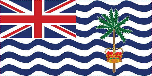 Autocollant drapeau de la région de l'océan Indien britannique 5-60cm Résistant aux intempéries F-FL-BIO