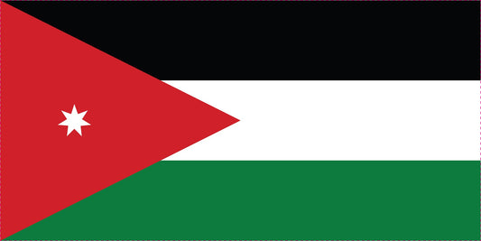 Autocollant drapeau de la Jordanie 5-60cm Résistant aux intempéries F-FL-JRD