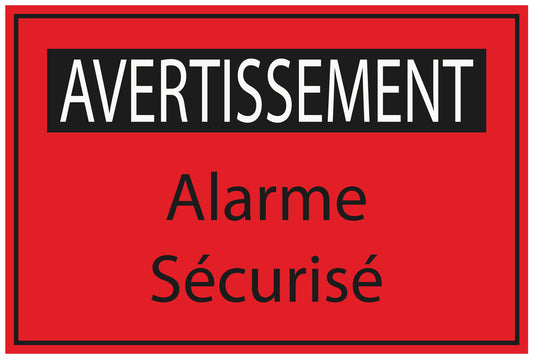 Autocollant de chantier "AVERTISSEMENT Alarme Sécurisé"  F-BAU-2020