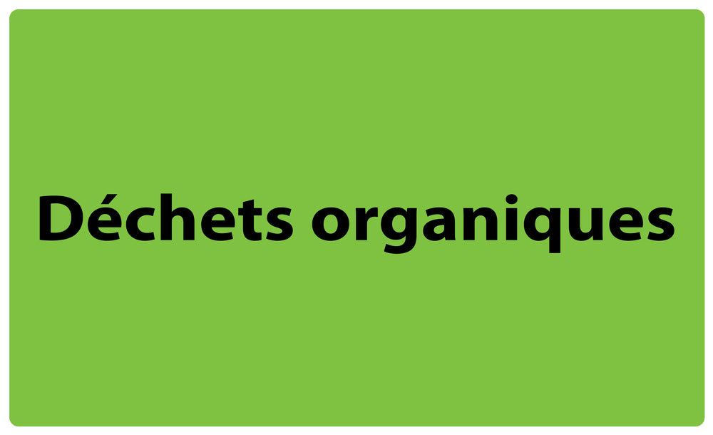 1000 autocollants de séparation des déchets "Dèchets Organiques" en papier F-GRPWA120