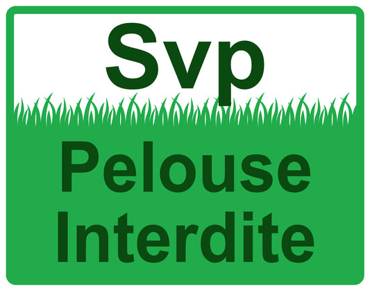 Autocollant "Svp Pelouse Interdite" en PVC de 10 à 60 cm, F-KEEPOFFGRASS-H-10200-54