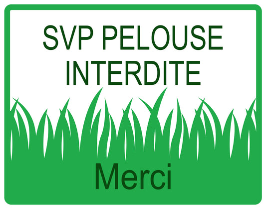 Autocollant "Svp Pelouse Interdite Merci" en PVC de 10 à 60 cm, F-KEEPOFFGRASS-H-10300-54