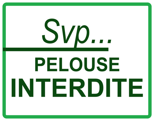 Autocollant "Svp.. Pelouse Interdite" en PVC de 10 à 60 cm, F-KEEPOFFGRASS-H-10600-54