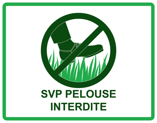 Autocollant "Svp Pelouse Interdite" en PVC de 10 à 60 cm, F-KEEPOFFGRASS-H-10800-54