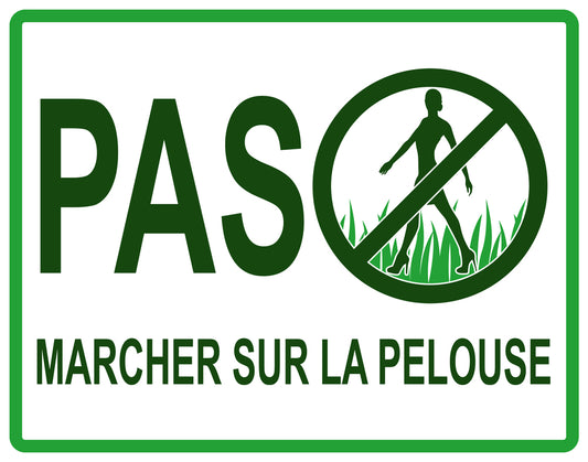 Autocollant "Pas marcher sur la pelouse" en PVC de 10 à 60 cm, F-KEEPOFFGRASS-H-10900-54