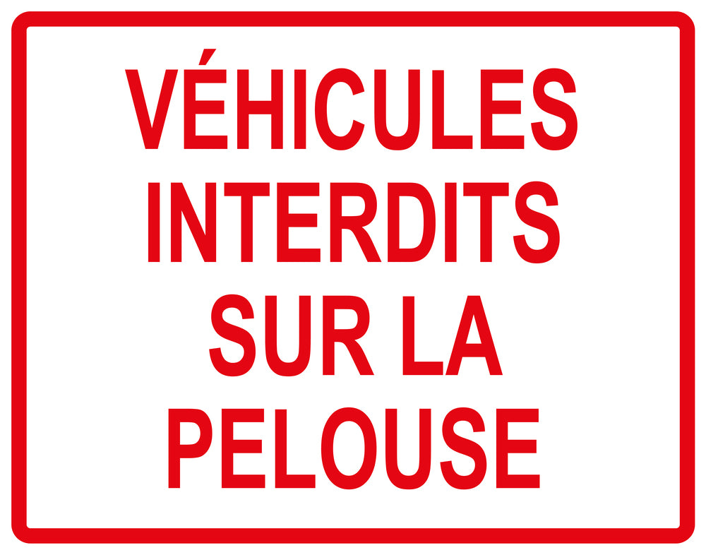 Autocollant "Vèhicules interdits sur la pelouse" en PVC de 10 à 60 cm, F-KEEPOFFGRASS-H-11200-14