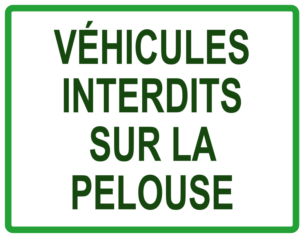 Autocollant "Vèhicules interdits sur la pelouse" en PVC de 10 à 60 cm, F-KEEPOFFGRASS-H-11200-54