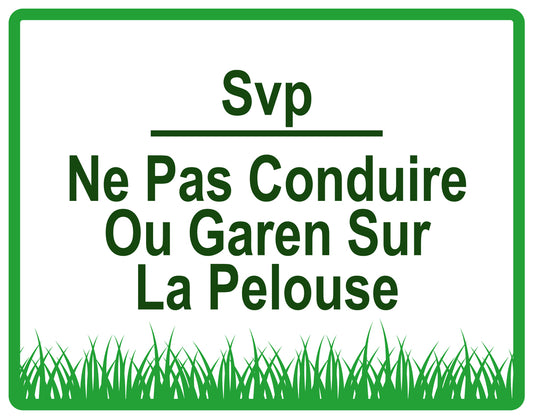 Autocollant "Svp Ne pas conduire ou garen sur la pelouse" en PVC de 10 à 60 cm, F-KEEPOFFGRASS-H-11300-54