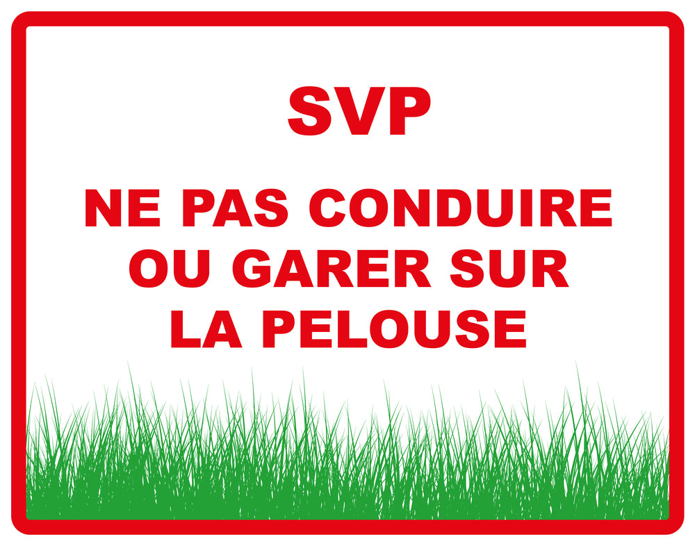 Autocollant "Svp Ne pas conduire ou garen sur la pelouse" en PVC de 10 à 60 cm, F-KEEPOFFGRASS-H-11500-14