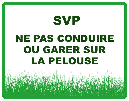 Autocollant "Svp Ne pas conduire ou garen sur la pelouse" en PVC de 10 à 60 cm, F-KEEPOFFGRASS-H-11500-54