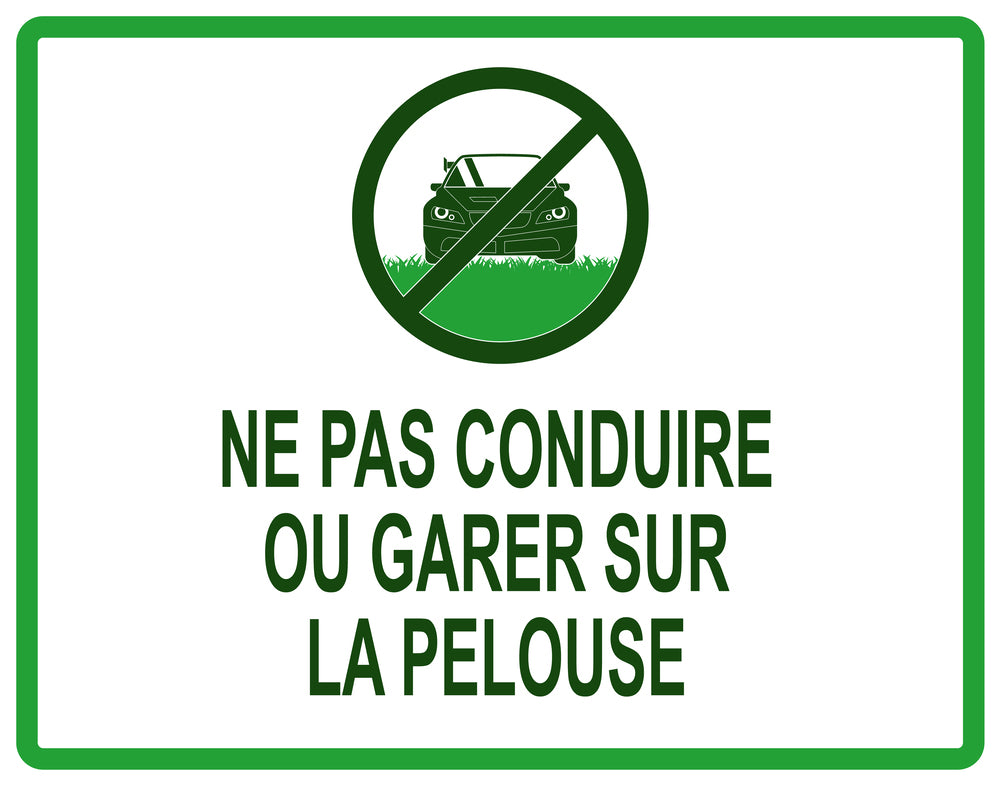 Autocollant "Ne pas conduire ou garen sur la pelouse" en PVC de 10 à 60 cm, F-KEEPOFFGRASS-H-11600-54