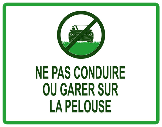 Autocollant "Ne pas conduire ou garen sur la pelouse" en PVC de 10 à 60 cm, F-KEEPOFFGRASS-H-11600-54