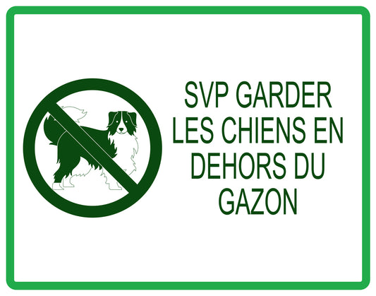 Autocollant "SVP Garder les chiens en dehors du gazon" en PVC de 10 à 60 cm, F-KEEPOFFGRASS-H-12100-54