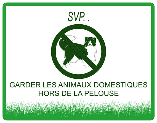 Autocollant "Svo.. Garder les animaux domestiques hors de la pelouse" en PVC de 10 à 60 cm, F-KEEPOFFGRASS-H-12200-54