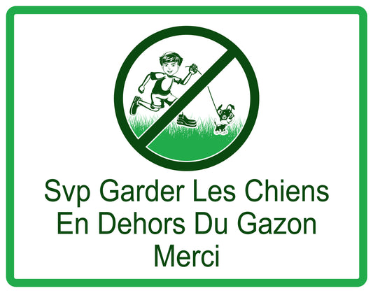 Autocollant "SVP Garder les chiens en dehors du gazon merci" en PVC de 10 à 60 cm, F-KEEPOFFGRASS-H-12300-54