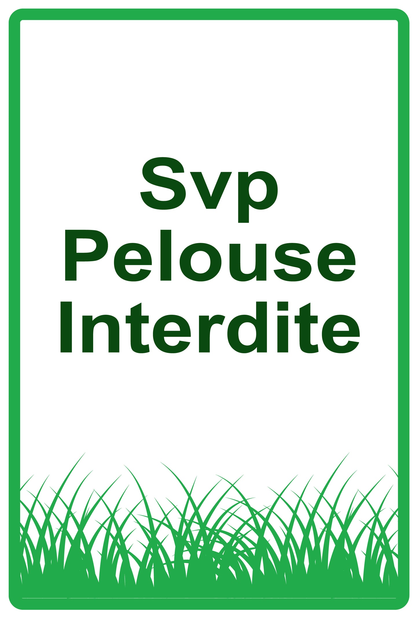 Autocollant ""Svp Pelouse Interdite en PVC de 10 à 60 cm, F-KEEPOFFGRASS-V-10100-54