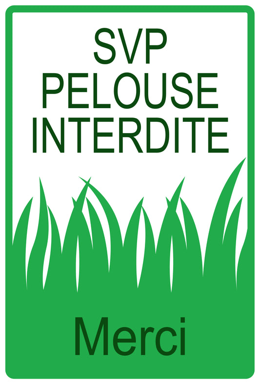 Autocollant "Svp Pelouse Interdite Merci" en PVC de 10 à 60 cm, F-KEEPOFFGRASS-V-10300-54