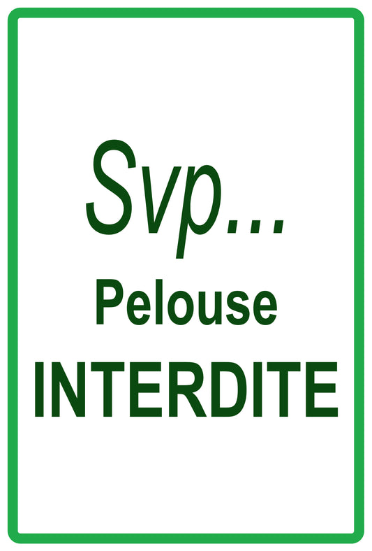 Autocollant "Svp.. Pelouse Interdite" en PVC de 10 à 60 cm, F-KEEPOFFGRASS-V-10500-54