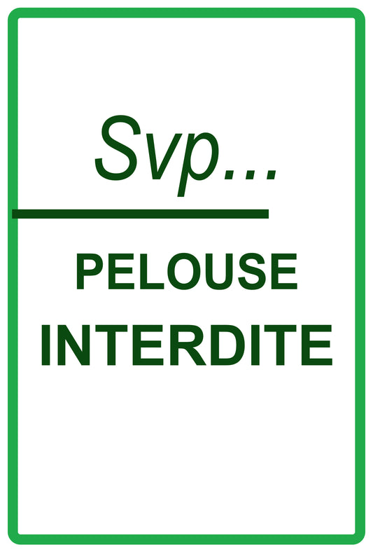 Autocollant "Svp.. Pelouse Interdite" en PVC de 10 à 60 cm, F-KEEPOFFGRASS-V-10600-54