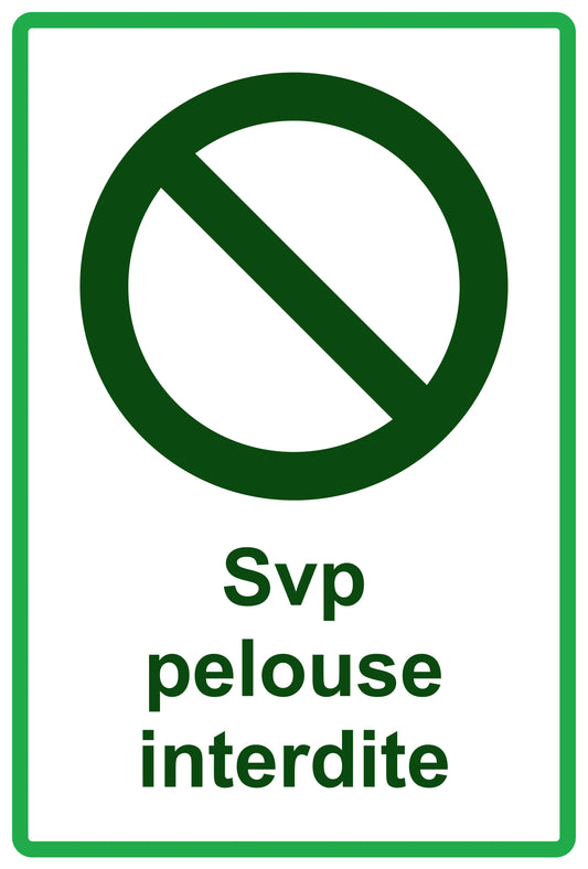 Autocollant "Svp Pelouse Interdite" en PVC de 10 à 60 cm, F-KEEPOFFGRASS-V-10700-54