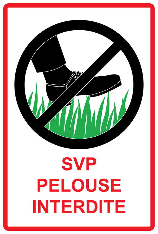 Autocollant "Svp Pelouse Interdite" en PVC de 10 à 60 cm, F-KEEPOFFGRASS-V-10800-14