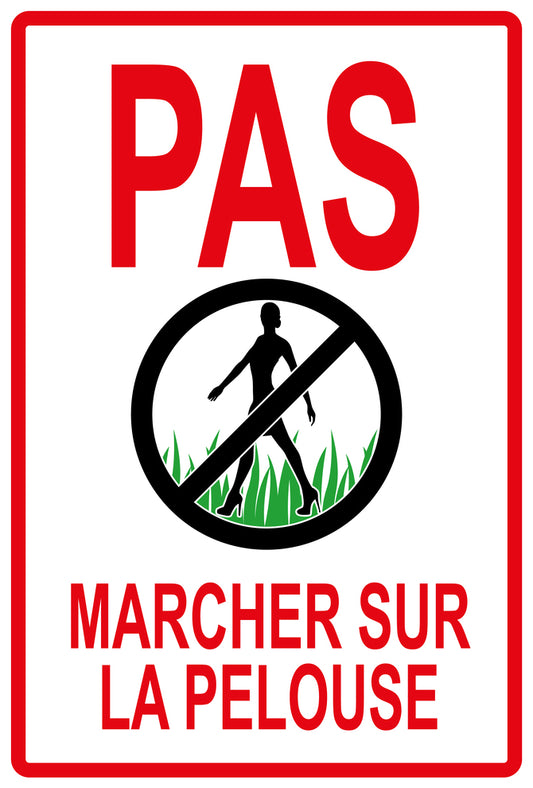 Autocollant "Pas marcher sur la pelouse" en PVC de 10 à 60 cm, F-KEEPOFFGRASS-V-10900-14