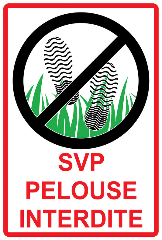 Autocollant "Svp Pelouse Interdite" en PVC de 10 à 60 cm, F-KEEPOFFGRASS-V-11000-14