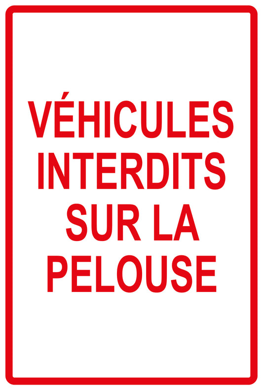 Autocollant "Vèhicules interdits sur la pelouse" en PVC de 10 à 60 cm, F-KEEPOFFGRASS-V-11200-14