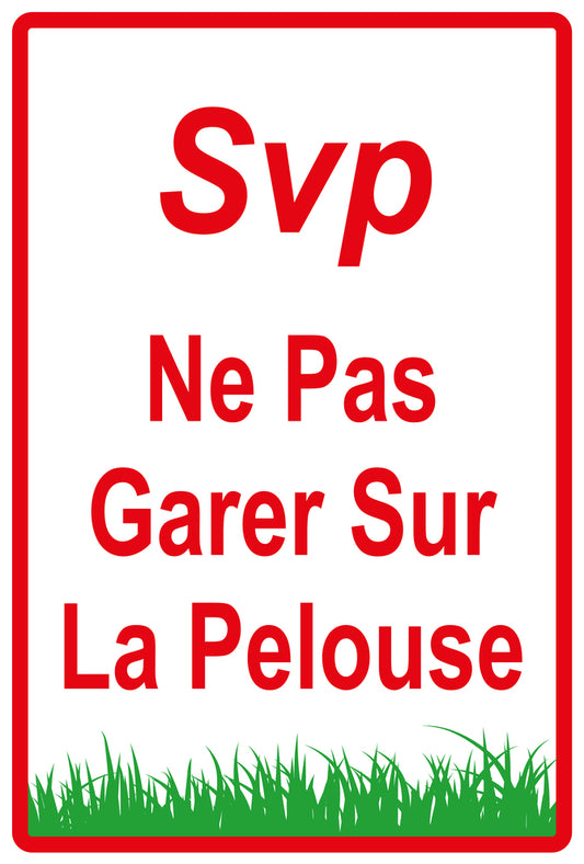 Autocollant "Svp Ne pas conduire ou garen sur la pelouse" en PVC de 10 à 60 cm, F-KEEPOFFGRASS-V-11400-14