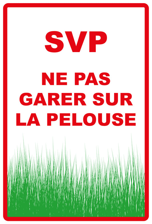 Autocollant "Svp Ne pas conduire ou garen sur la pelouse" en PVC de 10 à 60 cm, F-KEEPOFFGRASS-V-11500-14