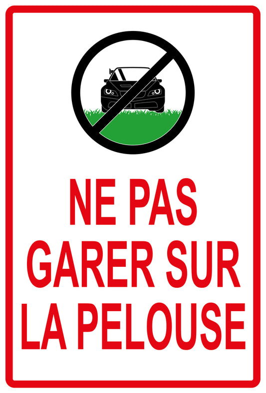 Autocollant "Ne pas conduire ou garen sur la pelouse" en PVC de 10 à 60 cm, F-KEEPOFFGRASS-V-11600-14