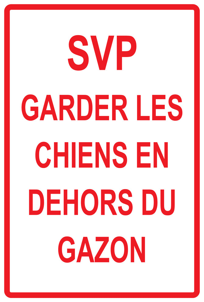 Autocollant "SVP Garder les chiens en dehors du gazon" en PVC de 10 à 60 cm, F-KEEPOFFGRASS-V-11700-14