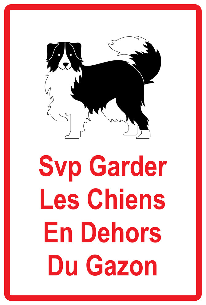 Autocollant "SVP Garder les chiens en dehors du gazon" en PVC de 10 à 60 cm, F-KEEPOFFGRASS-V-11900-14