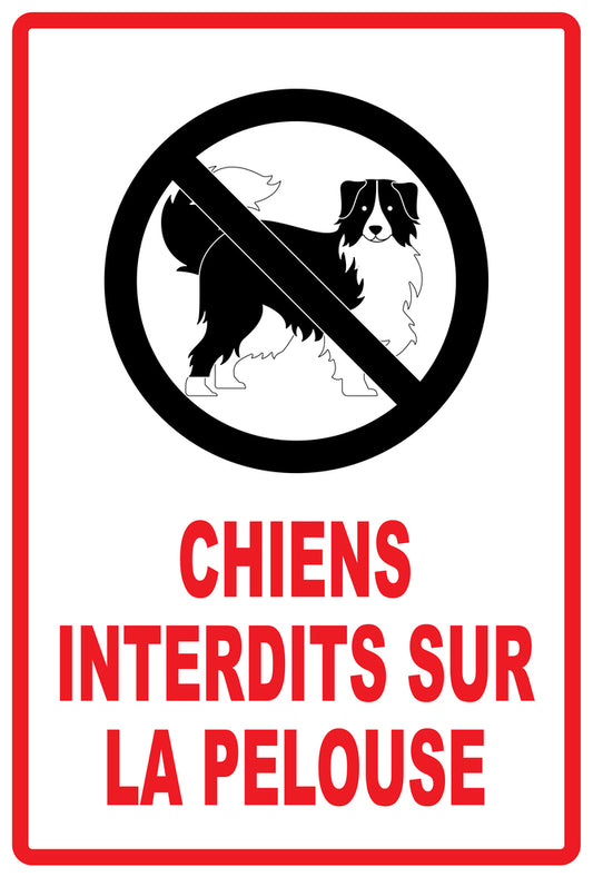 Autocollant "Chiens interdits sur la pelouse" en PVC de 10 à 60 cm, F-KEEPOFFGRASS-V-12000-14