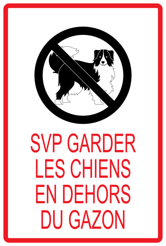 Autocollant "SVP Garder les chiens en dehors du gazon" en PVC de 10 à 60 cm, F-KEEPOFFGRASS-V-12100-14