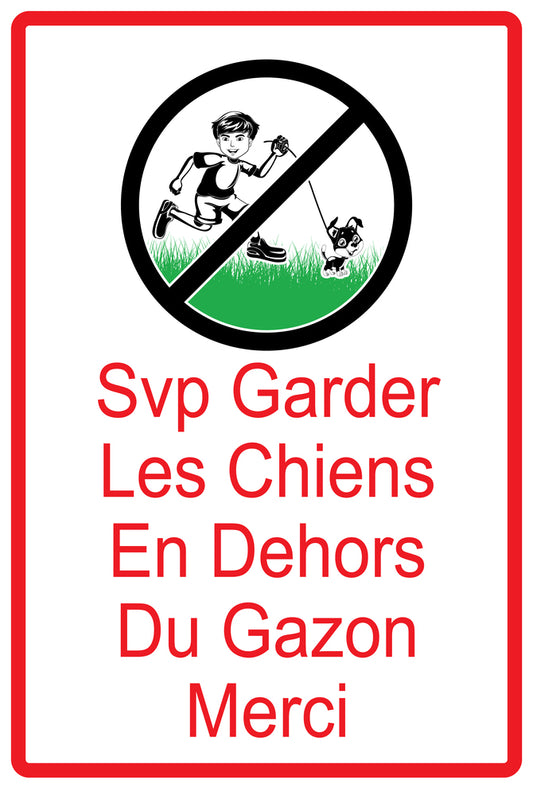 Autocollant "SVP Garder les chiens en dehors du gazon merci" en PVC de 10 à 60 cm, F-KEEPOFFGRASS-V-12300-14