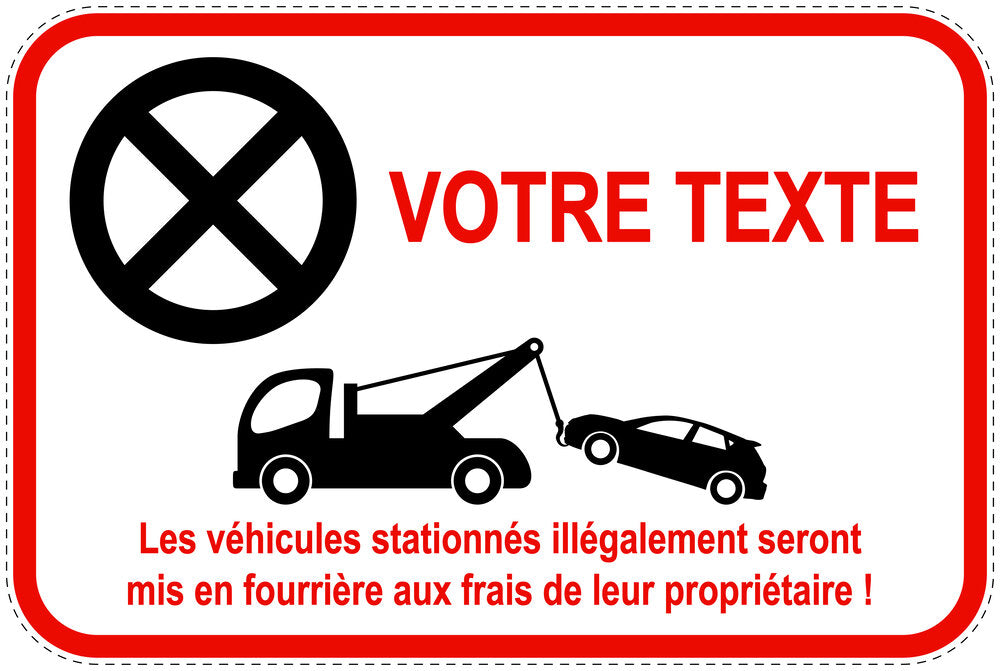 Panneaux d'interdiction de stationnement (stationnement interdit) rouge comme autocollant F-PARKEN-10300-V-14-Wunsch