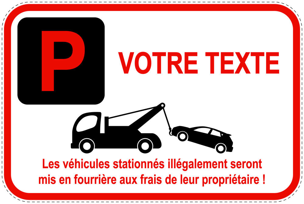 Panneaux d'interdiction de stationnement (stationnement interdit) rouge comme autocollant F-PARKEN-10400-V-14-Wunsch