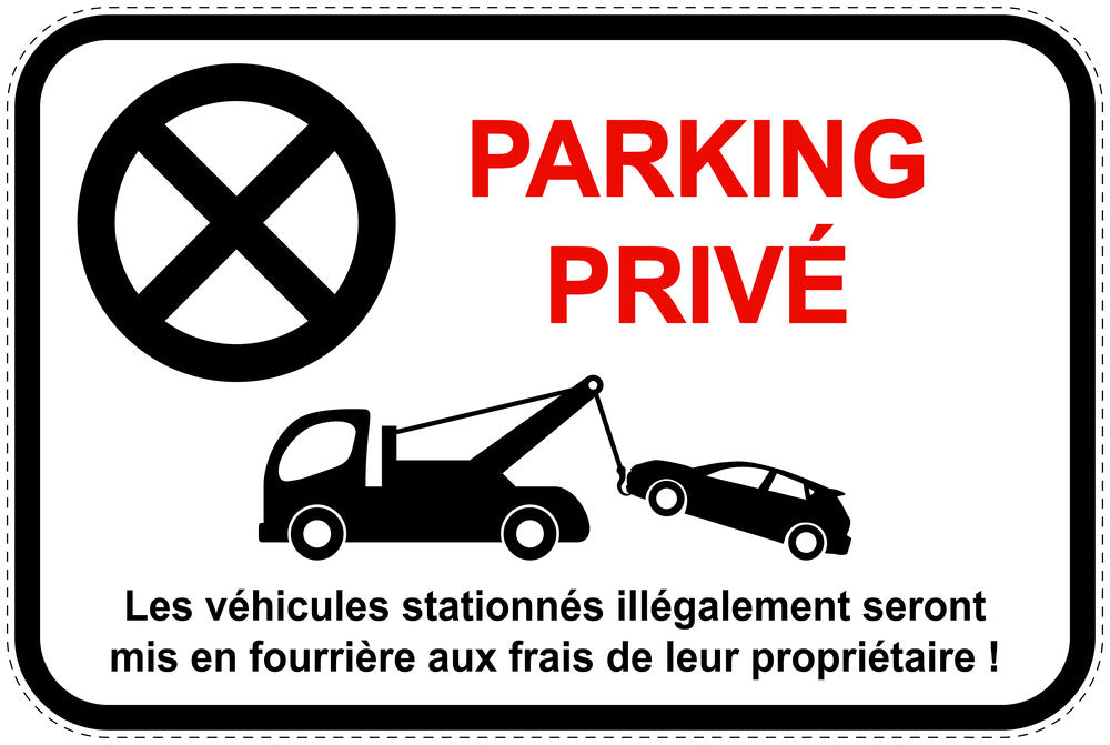 Panneaux d'interdiction de stationnement (stationnement interdit) blancs comme autocollant F-PARKEN-12900-V-0