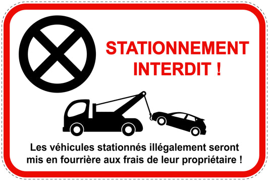 Panneaux d'interdiction de stationnement (stationnement interdit) rouge comme autocollant F-PARKEN-13200-V-14