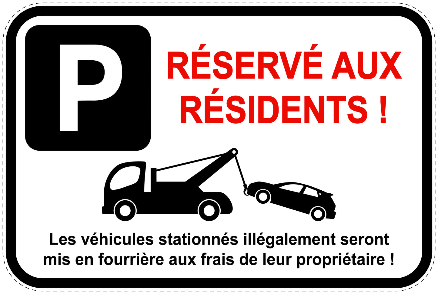 Panneaux d'interdiction de stationnement (stationnement interdit) blancs comme autocollant F-PARKEN-13900-V-0