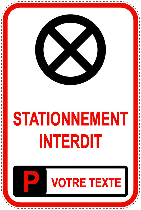 Panneaux d'interdiction de stationnement (stationnement interdit) rouge comme autocollant F-PARKEN-20100-H-14-Wunsch