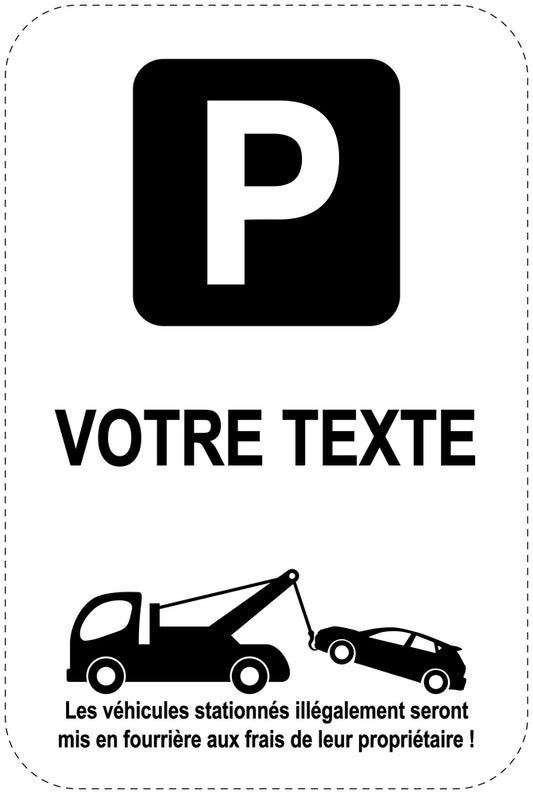 Panneaux d'interdiction de stationnement (stationnement interdit) noir comme autocollant F-PARKEN-20400-H-88-Wunsch