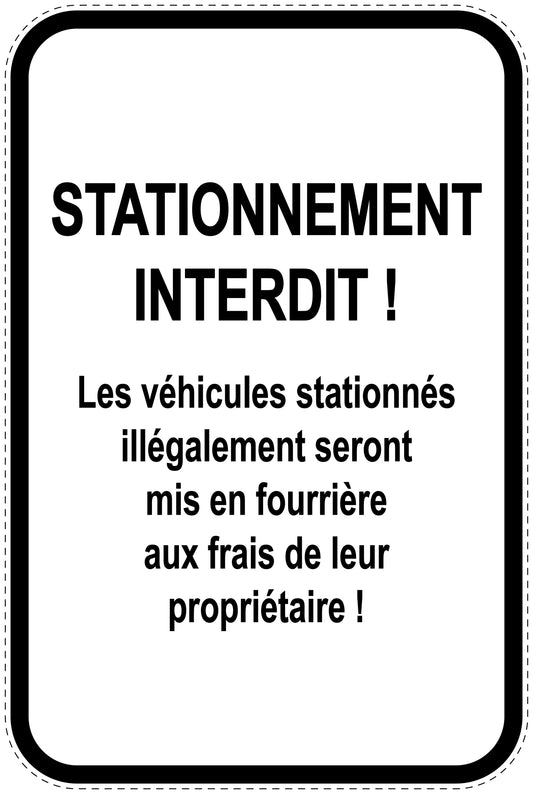 Panneaux d'interdiction de stationnement (stationnement interdit) blancs comme autocollant F-PARKEN-21400-H-0