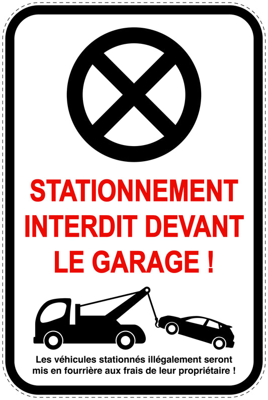 Panneaux d'interdiction de stationnement (stationnement interdit) blancs comme autocollant F-PARKEN-23000-H-0