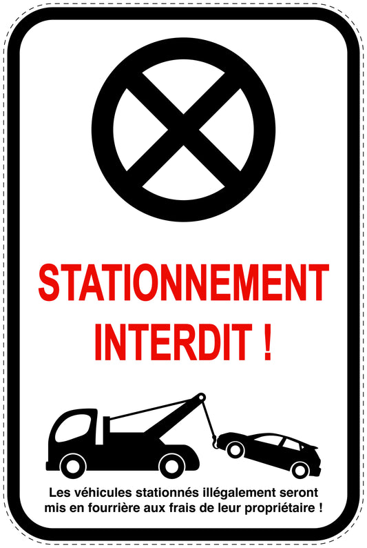 Panneaux d'interdiction de stationnement (stationnement interdit) blancs comme autocollant F-PARKEN-23200-H-0