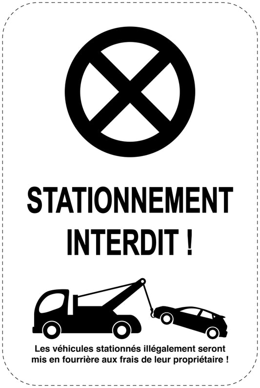 Panneaux d'interdiction de stationnement (stationnement interdit) noir comme autocollant F-PARKEN-23200-H-88