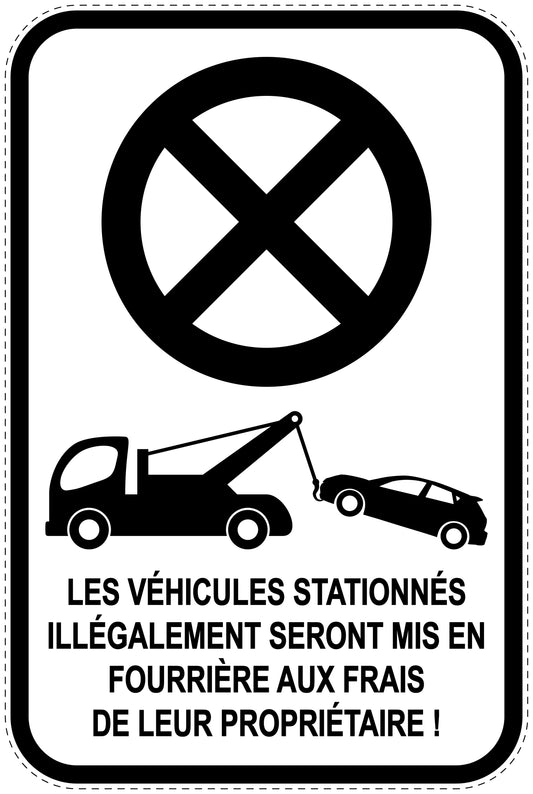 Panneaux d'interdiction de stationnement (stationnement interdit) blancs comme autocollant F-PARKEN-23400-H-0