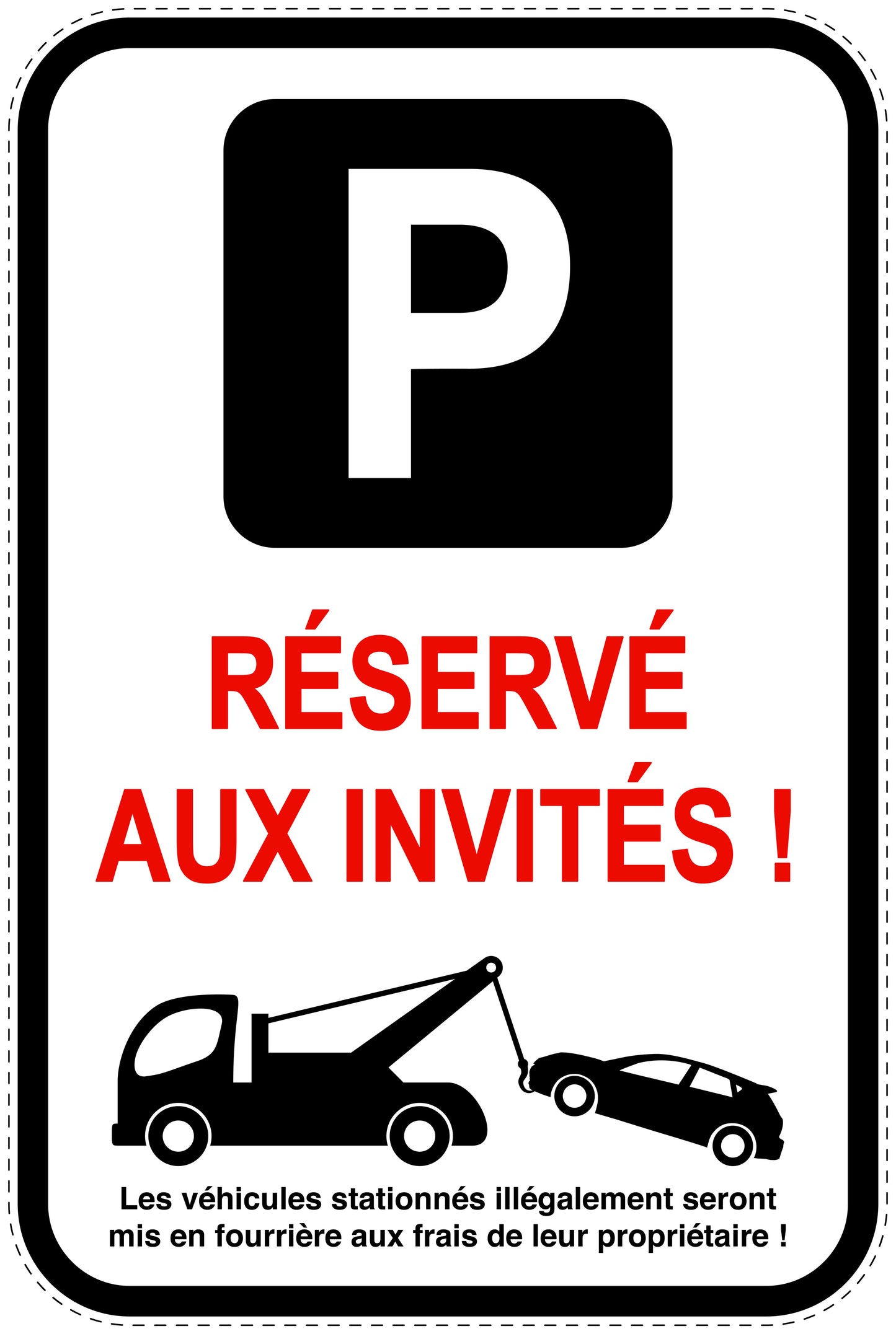 Panneaux d'interdiction de stationnement (stationnement interdit) blancs comme autocollant F-PARKEN-23500-H-0